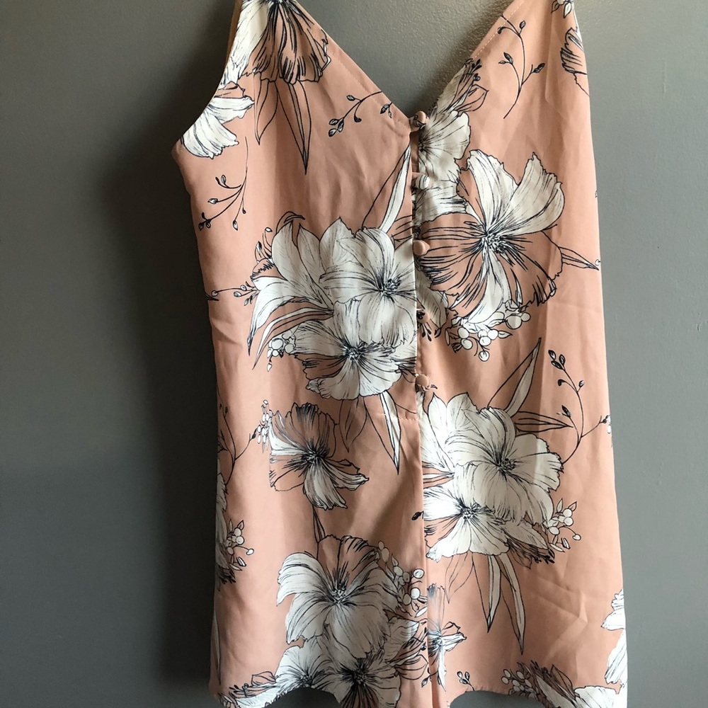 Pink floral romper